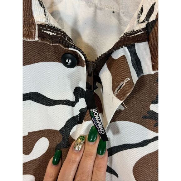 Vintage Camo Clan Snow Camouflage Button Up Lightweight Shirt Jacket Men’s XL - Picture 2 of 14